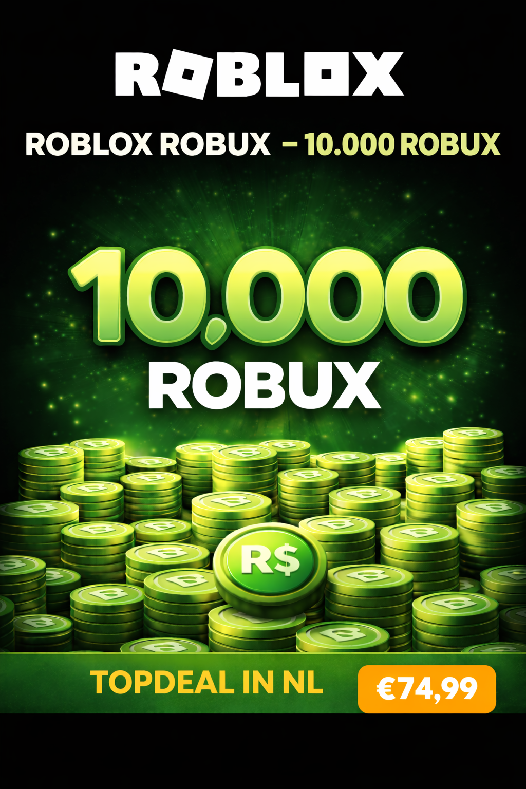 Roblox Robux – 10.000 Robux (Geen belasting / Waardeaanbieding) (kopie)